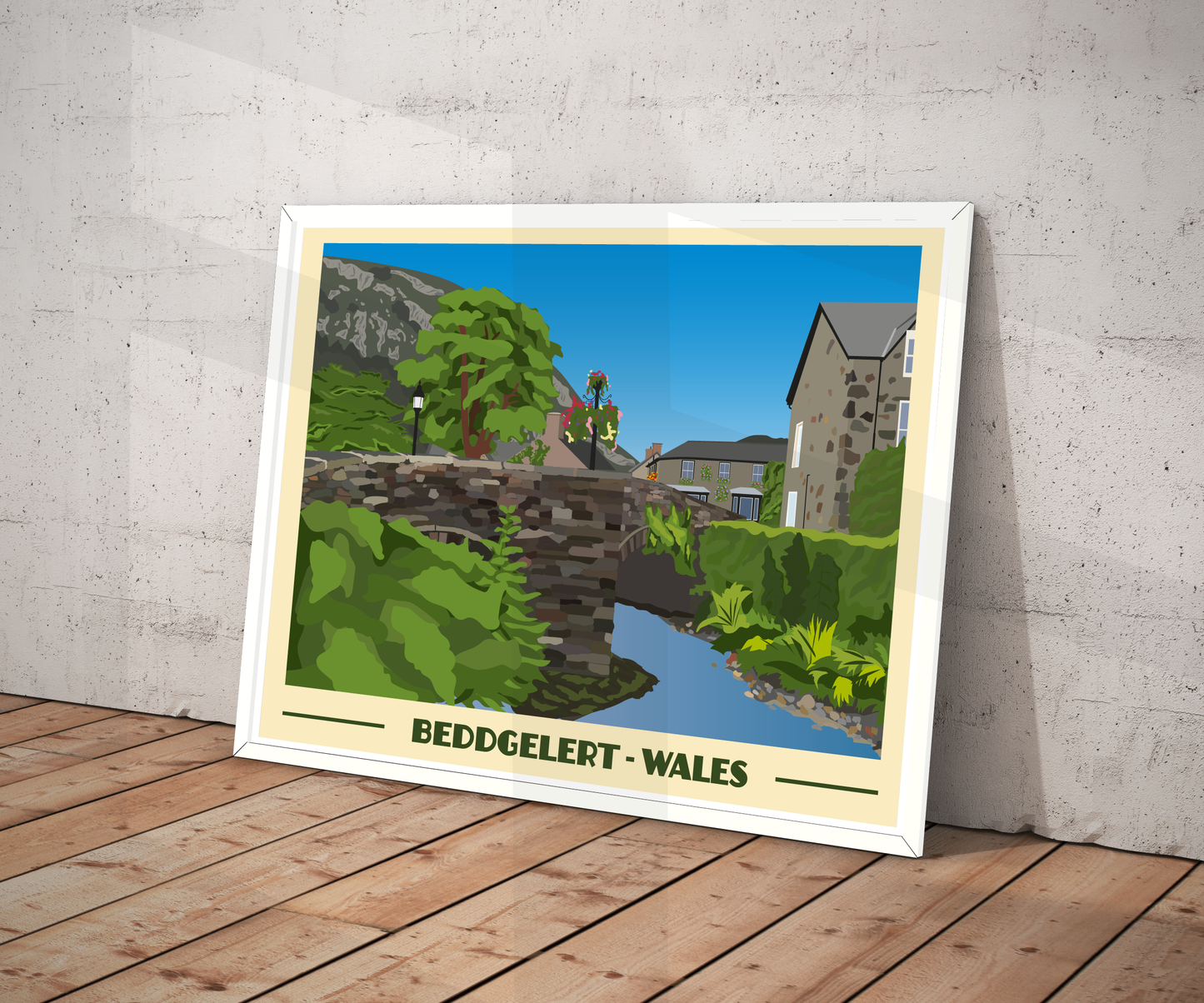 Beddgelert Travel Poster | North Wales Wall Art | Welsh Landscape Print