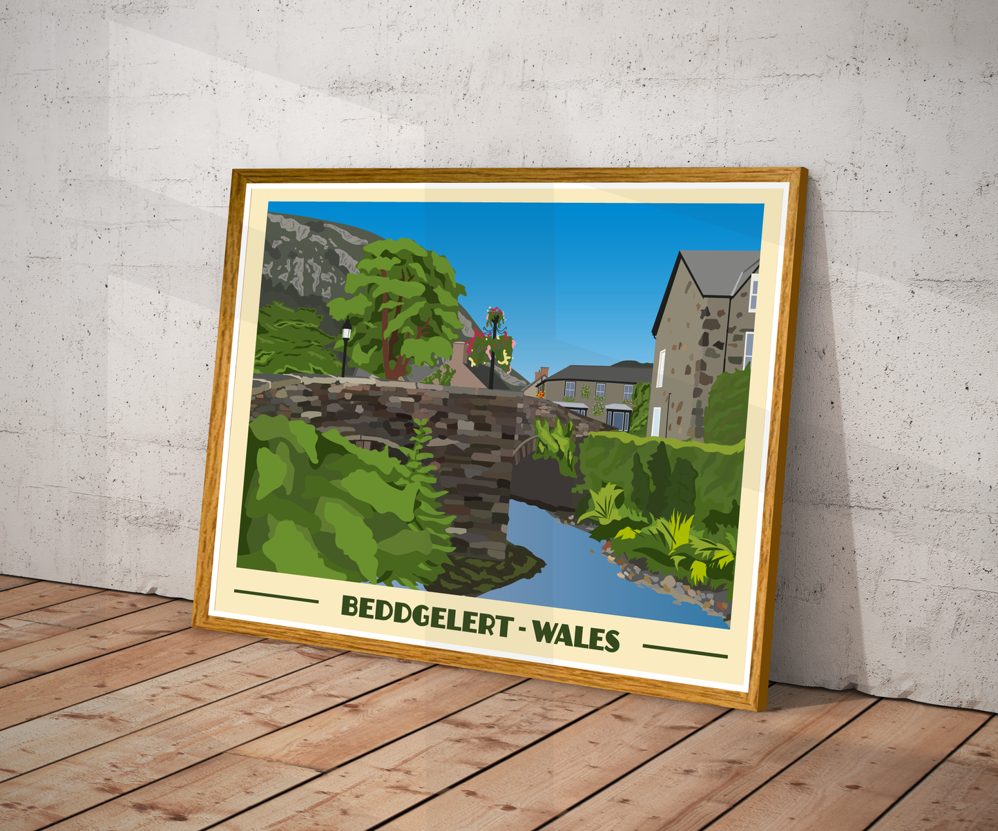 Beddgelert Travel Poster | North Wales Wall Art | Welsh Landscape Print
