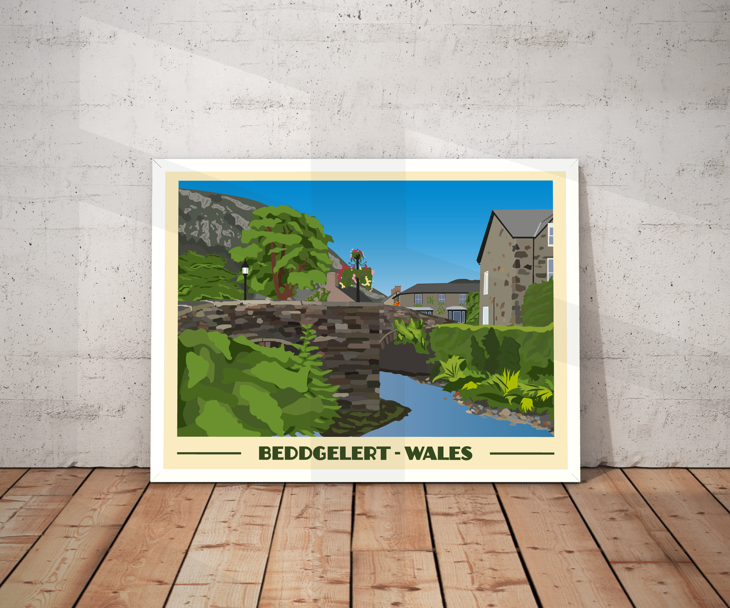 Beddgelert Travel Poster | North Wales Wall Art | Welsh Landscape Print