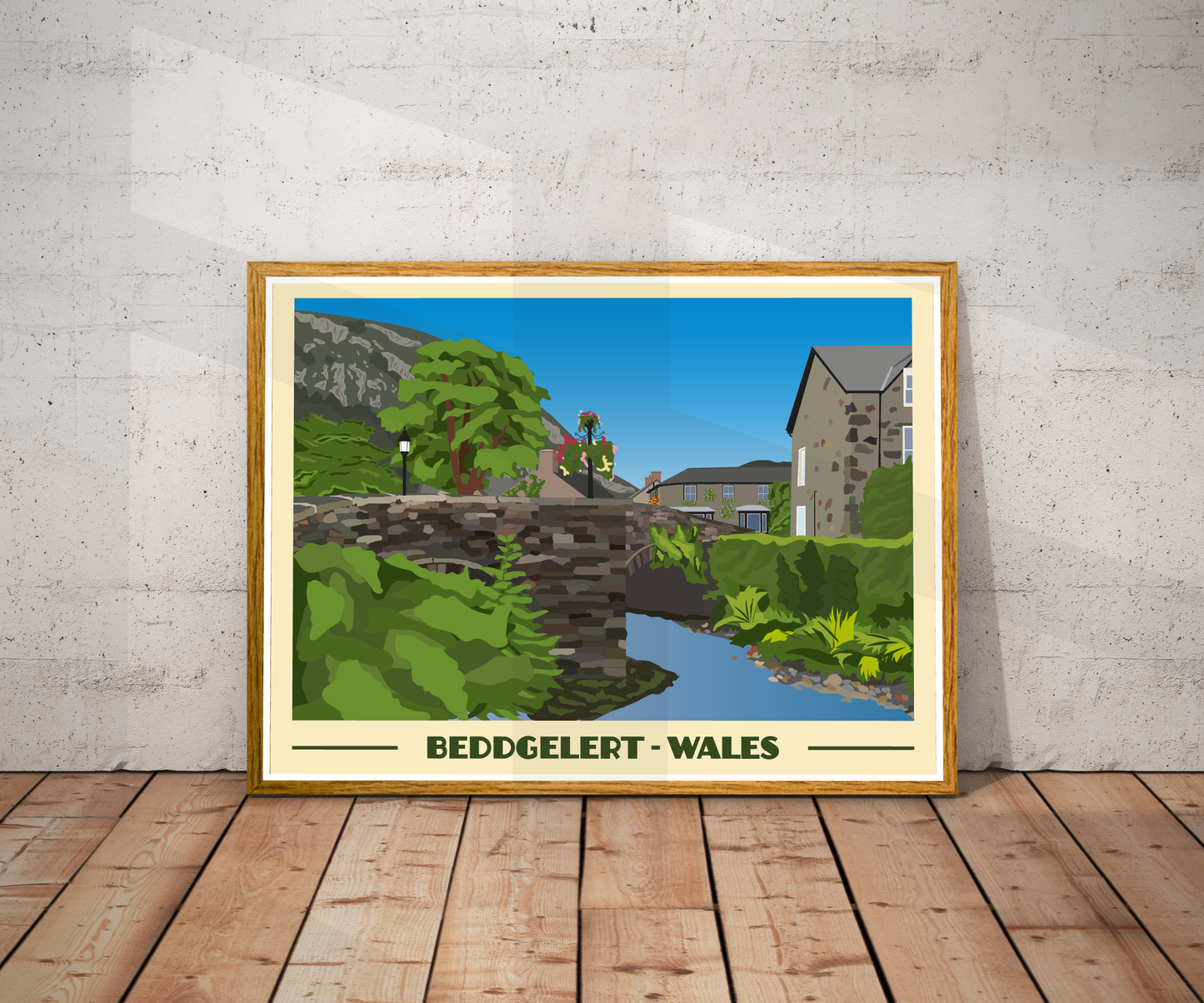 Beddgelert Travel Poster | North Wales Wall Art | Welsh Landscape Print
