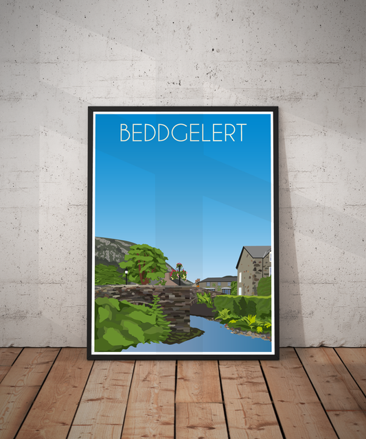 Beddgelert Travel Poster – Snowdonia (Portrait Print)