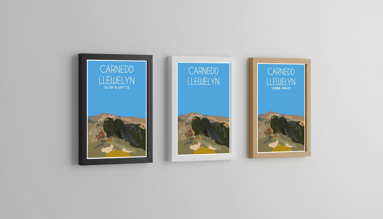 Carnedd Llewelyn Eryri National Park (Snowdonia) Welsh 3000's poster print