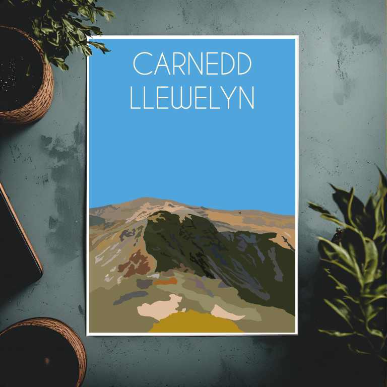 Carnedd Llewelyn Eryri National Park (Snowdonia) Welsh 3000's poster print