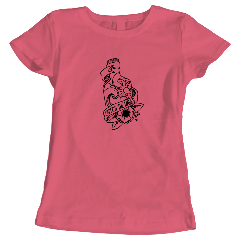 Catch The Waves Surfing Sea Lovers Ladies T-Shirt
