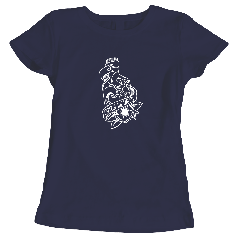 Catch The Waves Surfing Sea Lovers Ladies T-Shirt