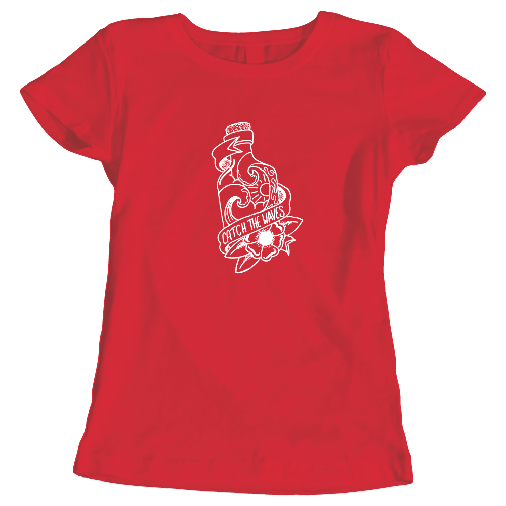 Catch The Waves Surfing Sea Lovers Ladies T-Shirt