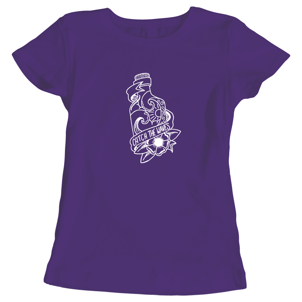 Catch The Waves Surfing Sea Lovers Ladies T-Shirt