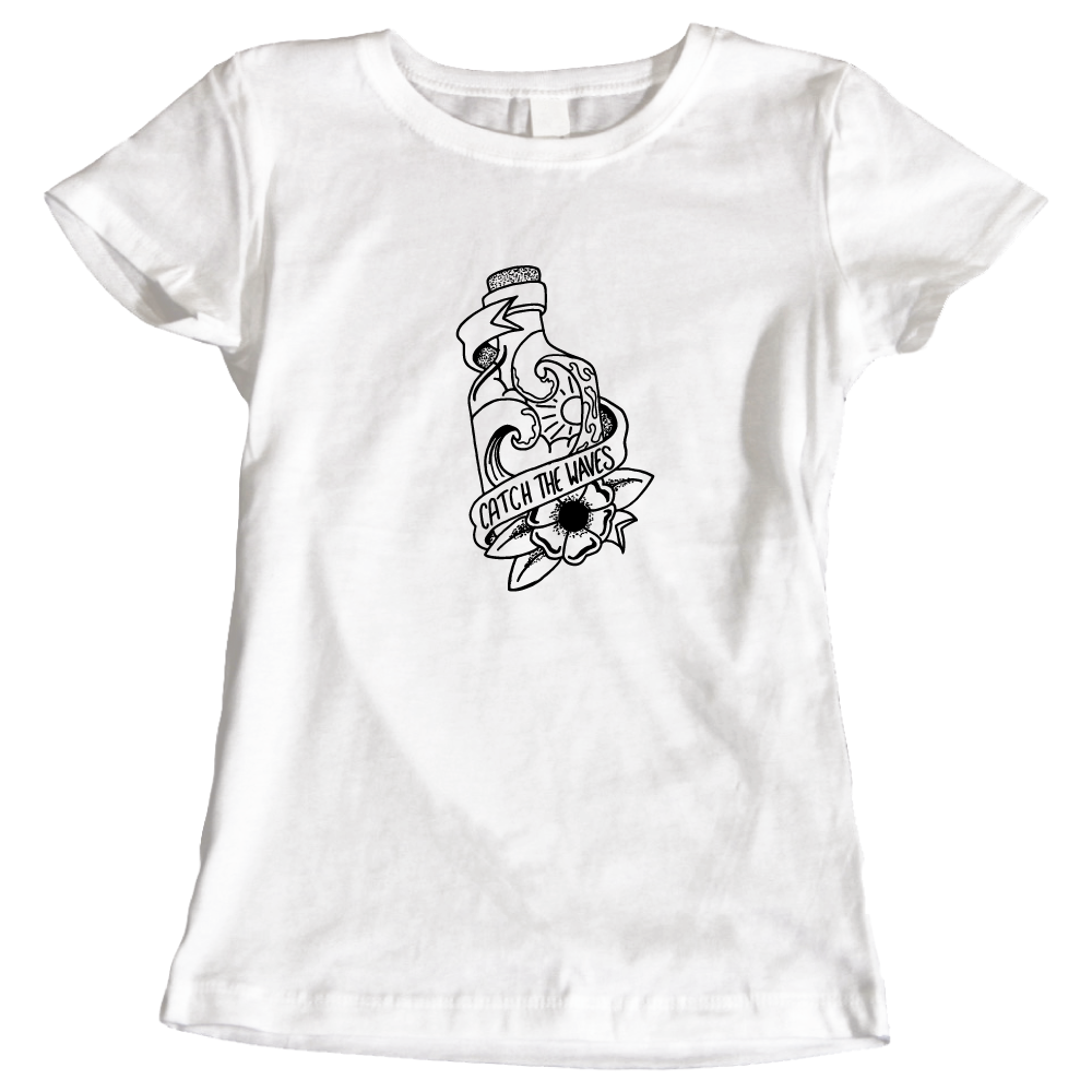 Catch The Waves Surfing Sea Lovers Ladies T-Shirt