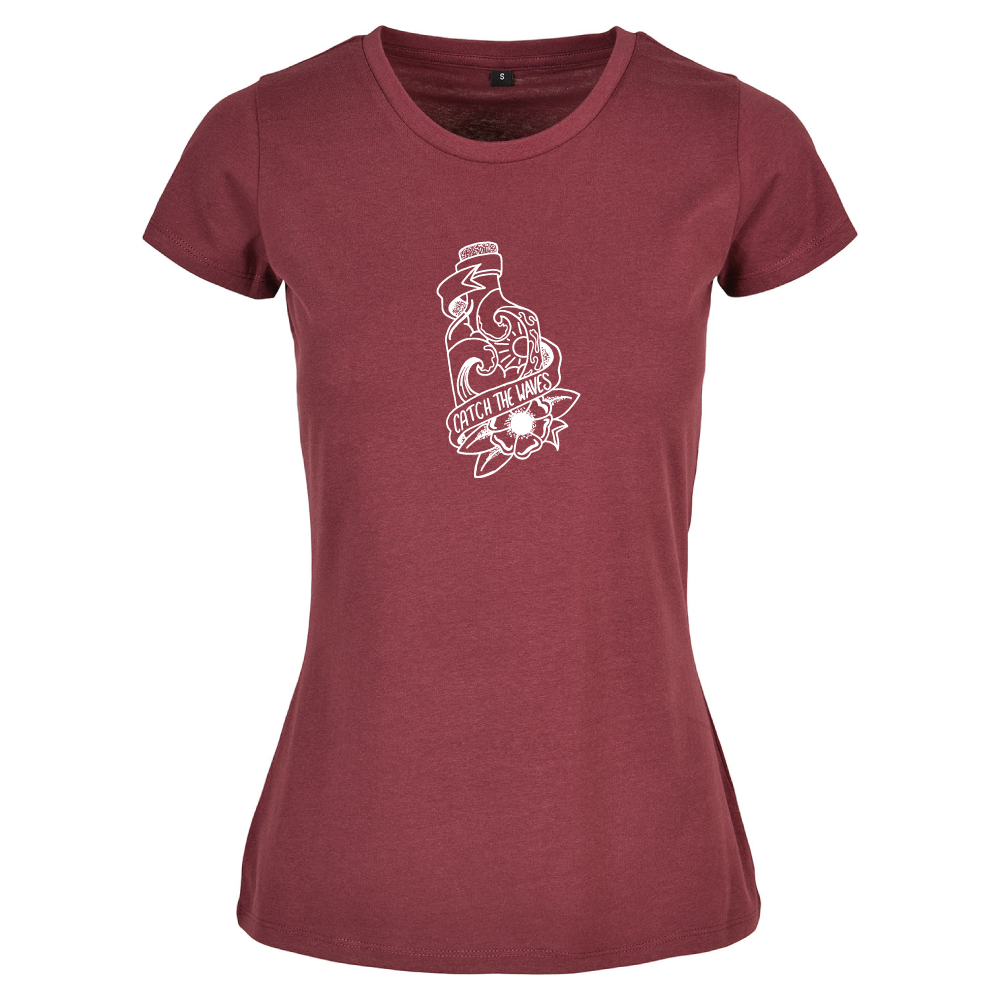 Catch The Waves Surfing Sea Ocean Lovers Ladies T-Shirt