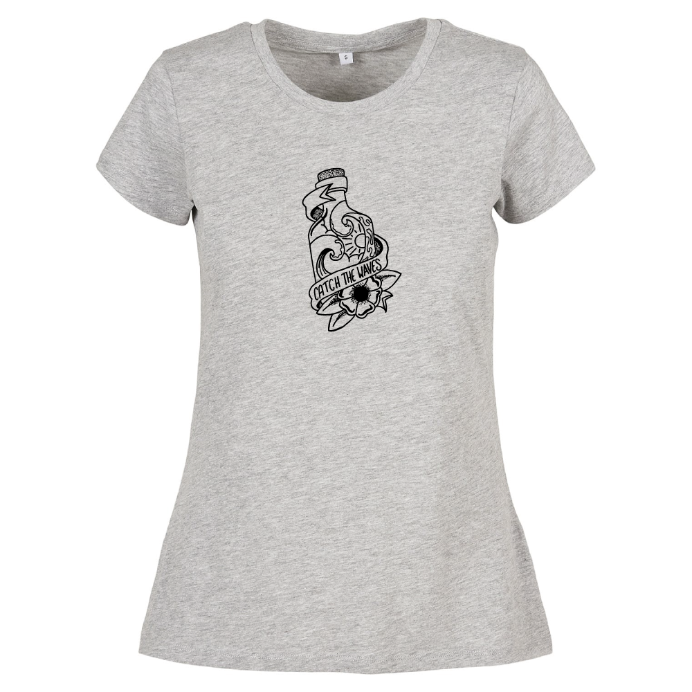 Catch The Waves Surfing Sea Ocean Lovers Ladies T-Shirt