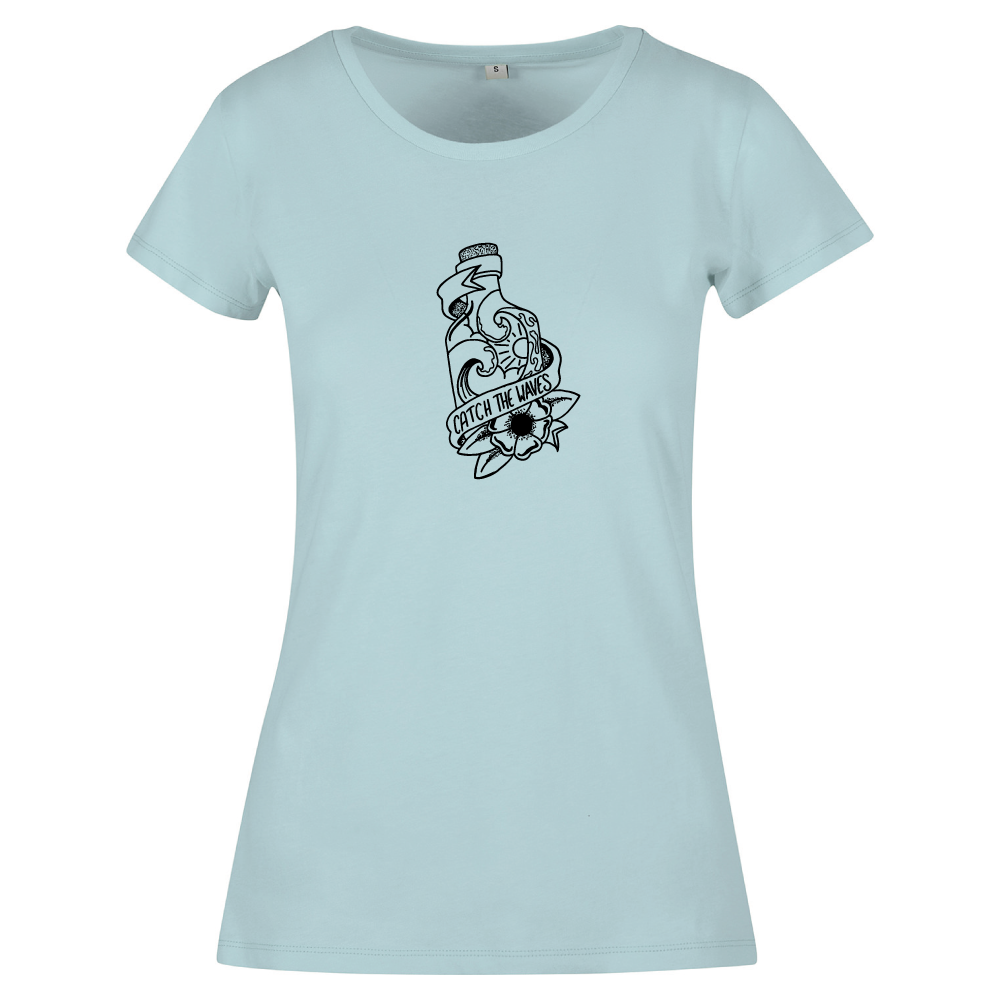 Catch The Waves Surfing Sea Ocean Lovers Ladies T-Shirt