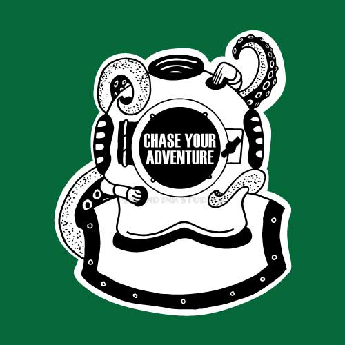 Deep Sea Diver & Octopus Sticker | Chase Your Adventure Decal