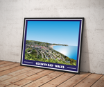 Vintage portrait travel poster print of Colwyn Bay in North Wales, various sizes available