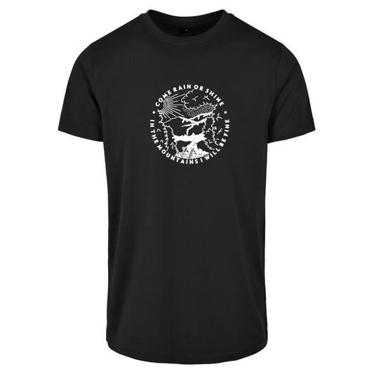 Come Rain or Shine In The Mountains I Will Be Fine Adventure Hiking T-Shirt