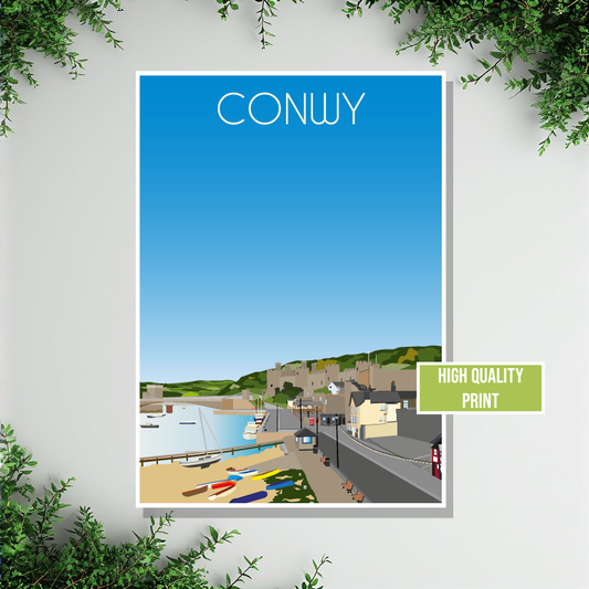 Conwy Travel Poster – North Wales (Portrait Print)