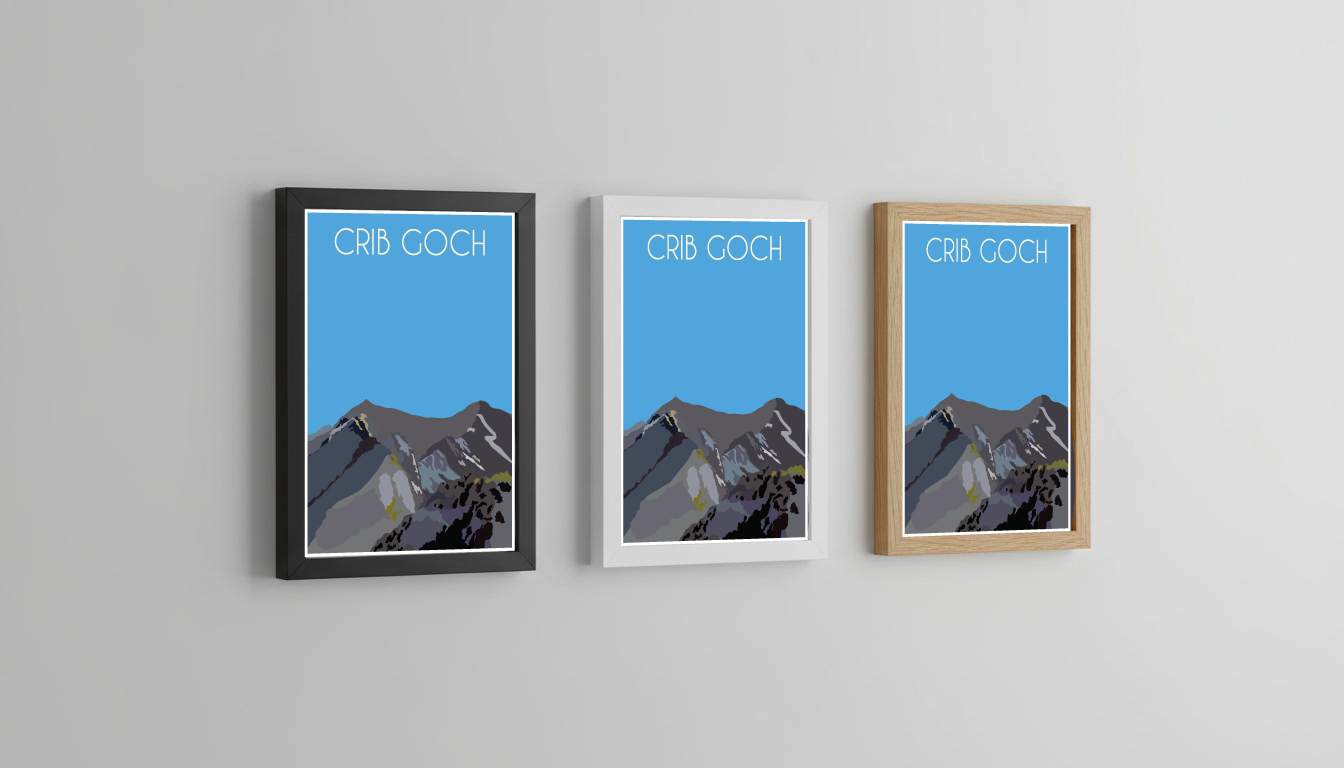 Crib Goch Eryri National Park (Snowdonia) Welsh 3000's poster print