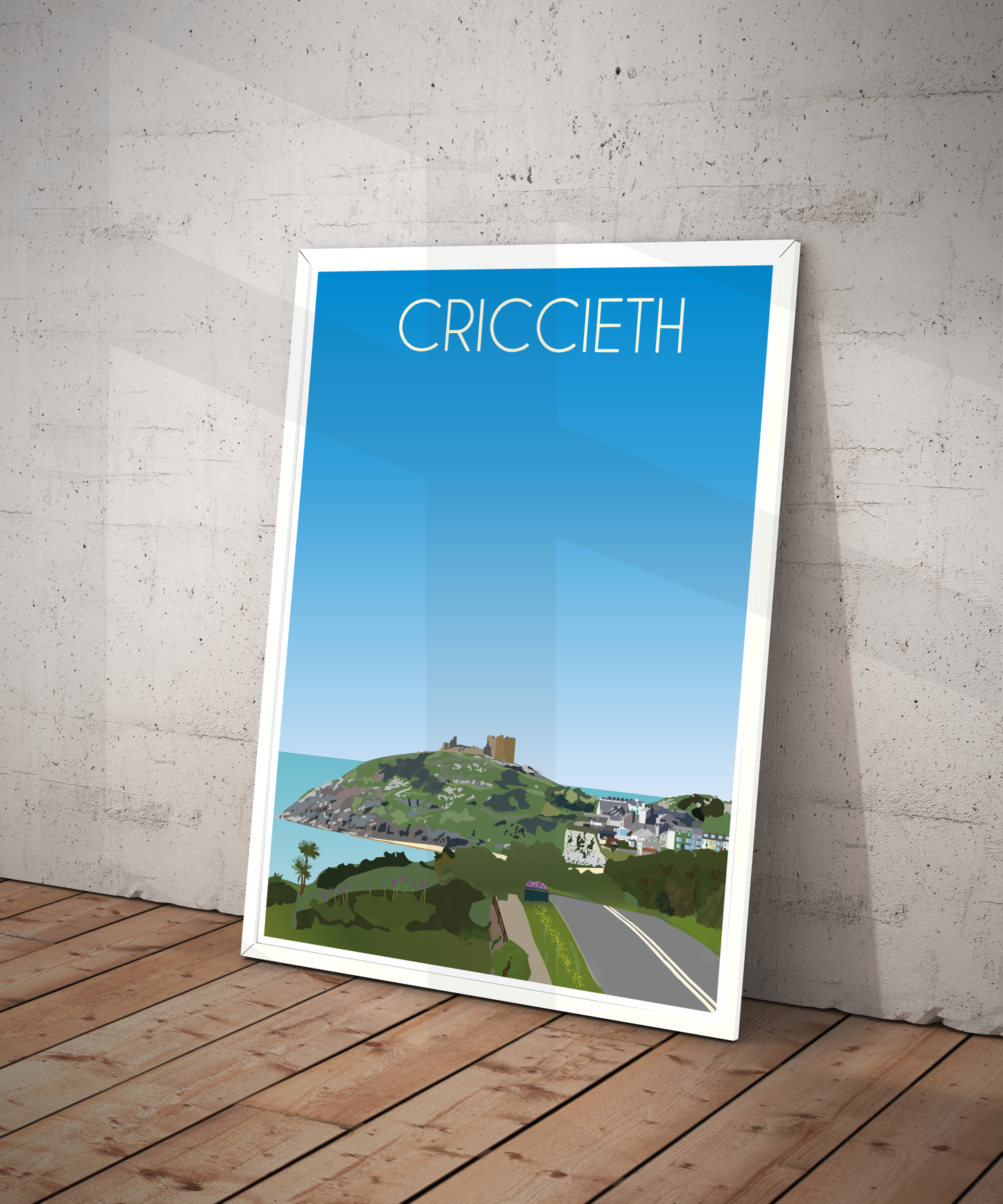 Criccieth Travel Poster – North Wales (Portrait Print)