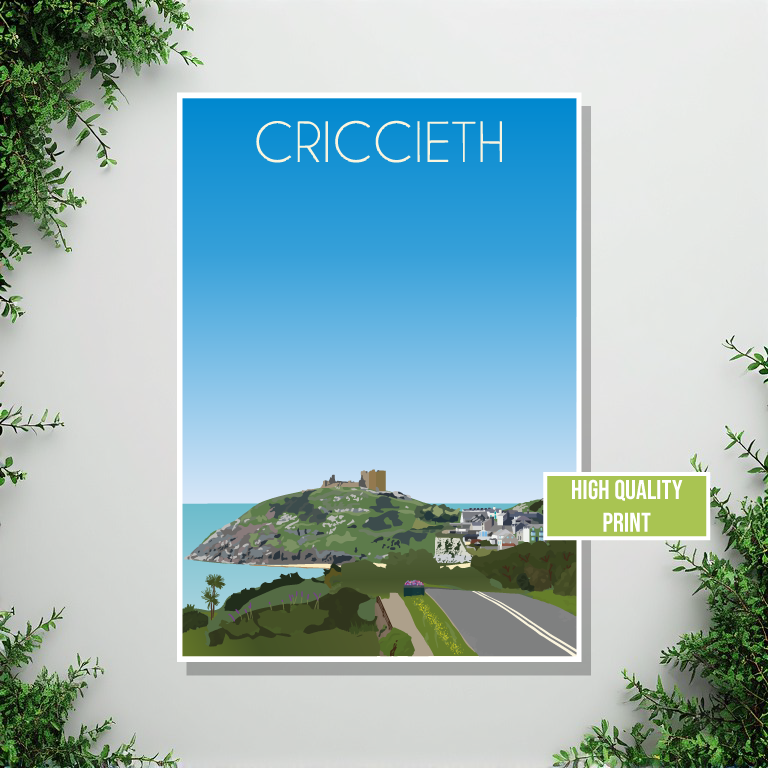 Criccieth Travel Poster – North Wales (Portrait Print)