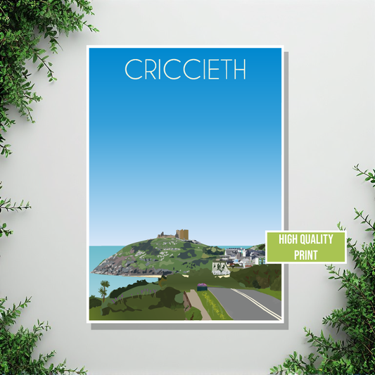 Criccieth Travel Poster – North Wales (Portrait Print)