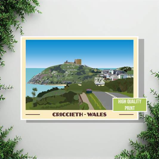 Criccieth Landscape Print – North Wales (Lustre Art Print)