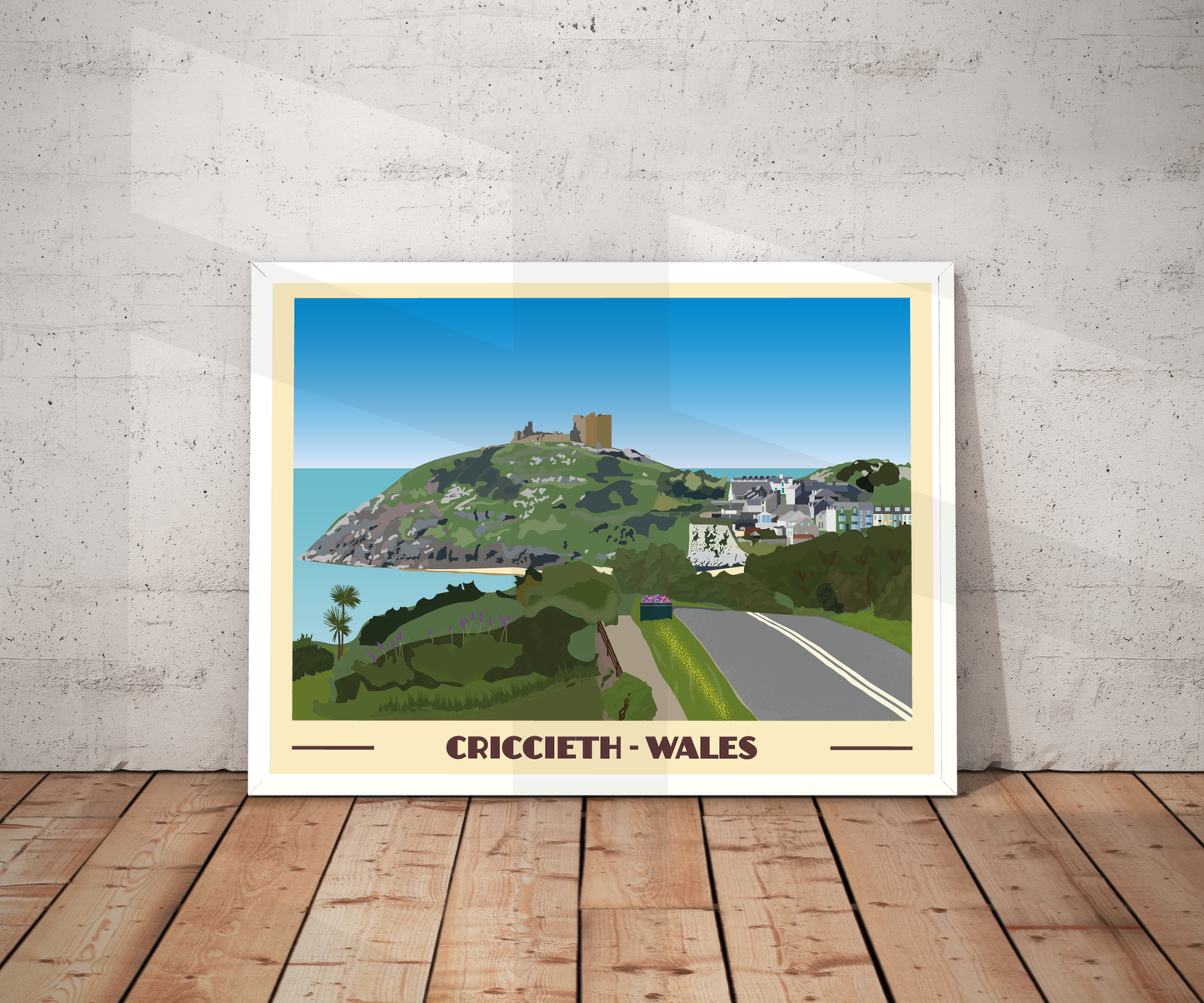 Criccieth Travel Poster | North Wales Wall Art | Welsh Coastal Print