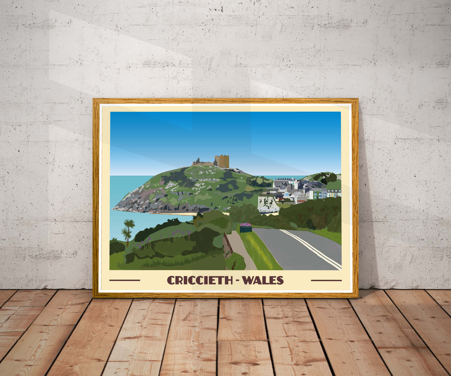 Criccieth Travel Poster | North Wales Wall Art | Welsh Coastal Print