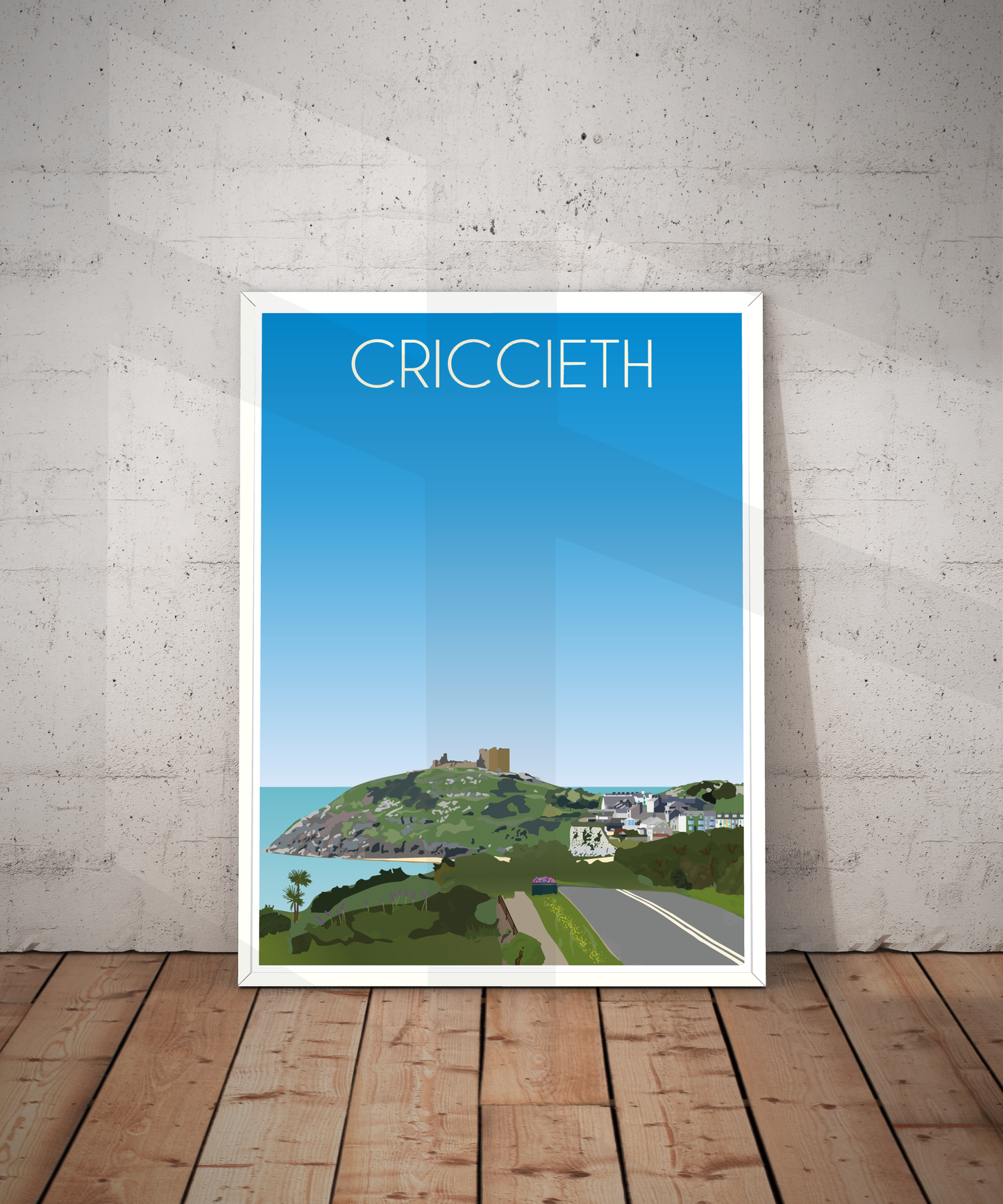 Criccieth Travel Poster – North Wales (Portrait Print)