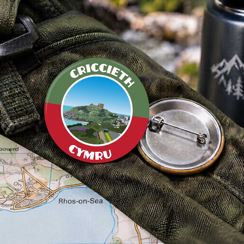 Criccieth with 25mm Pin Badge | Travel Memories Pin Badge