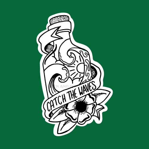 Catch The Waves | Nautical Sea Themed Sticker