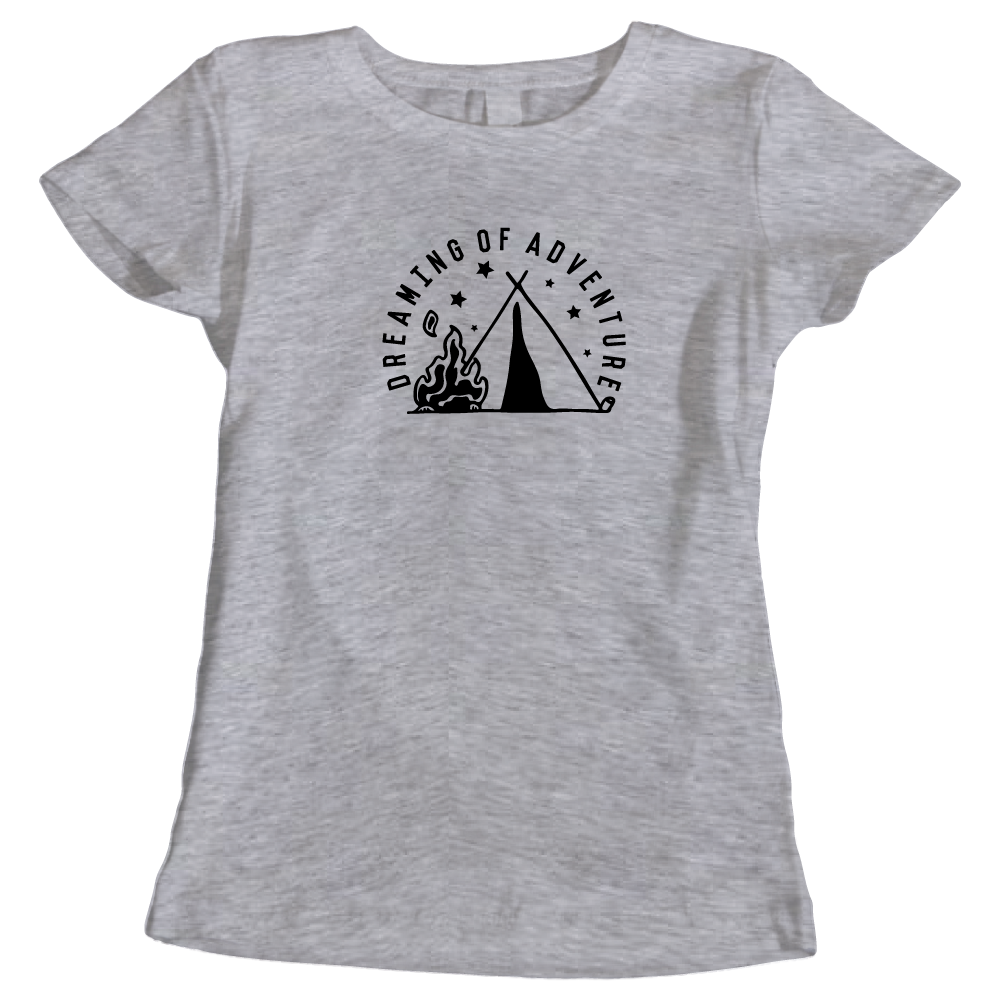 Dreaming of Adventure Camping Themed Ladies T-Shirt
