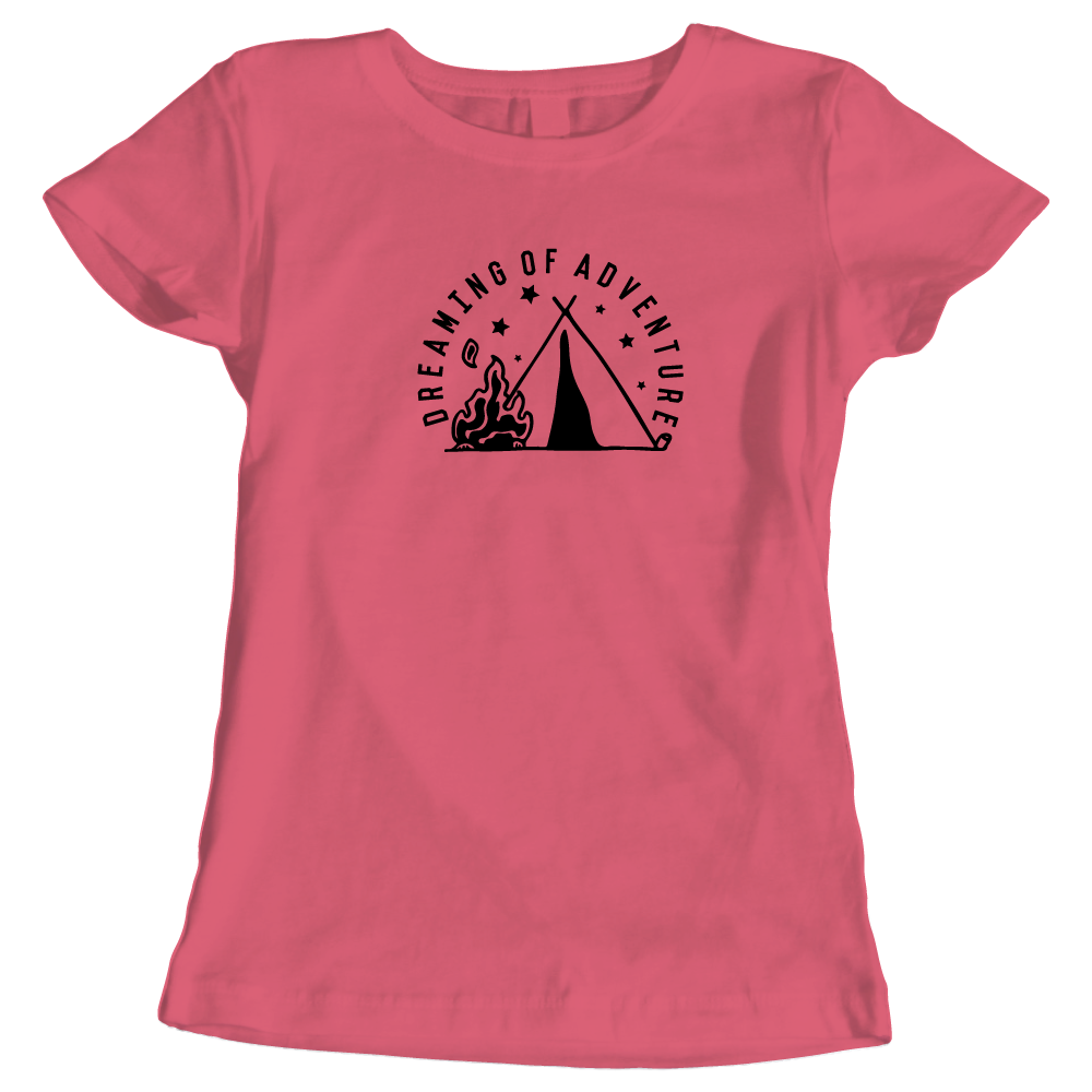 Dreaming of Adventure Camping Themed Ladies T-Shirt