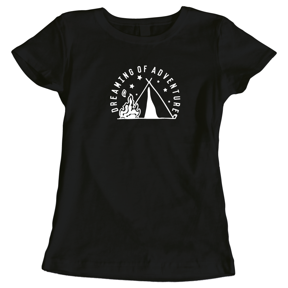 Dreaming of Adventure Camping Themed Ladies T-Shirt