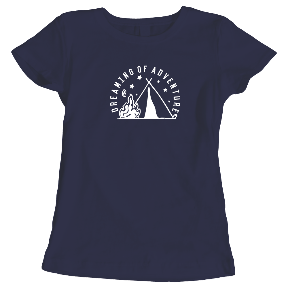 Dreaming of Adventure Camping Themed Ladies T-Shirt