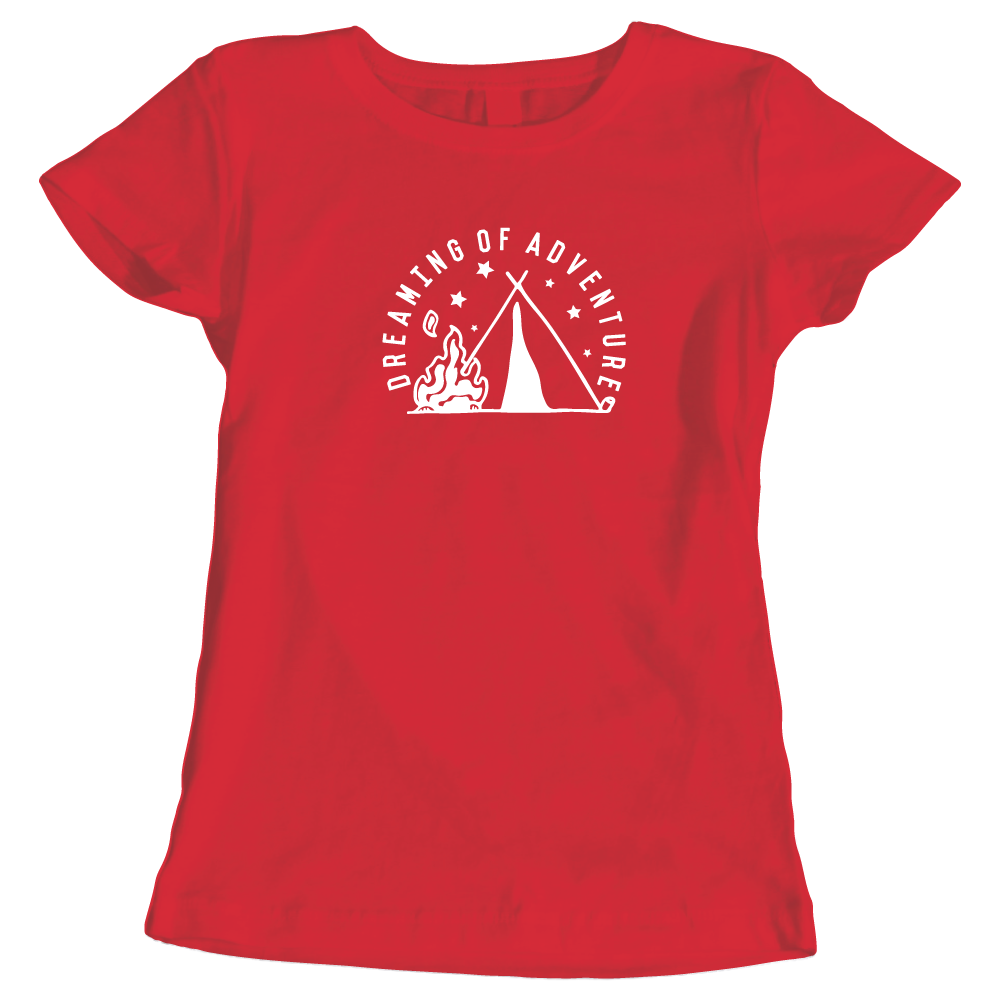 Dreaming of Adventure Camping Themed Ladies T-Shirt