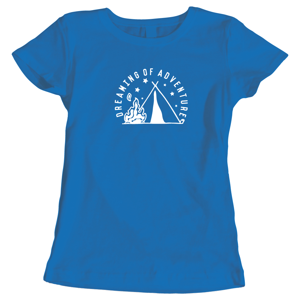 Dreaming of Adventure Camping Themed Ladies T-Shirt