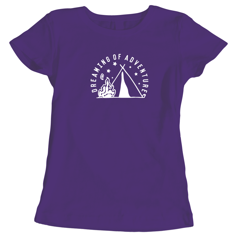 Dreaming of Adventure Camping Themed Ladies T-Shirt