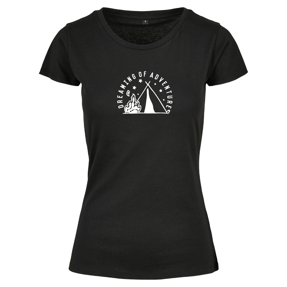 Dreaming of Adventure Camping Tent Themed Ladies T-Shirt