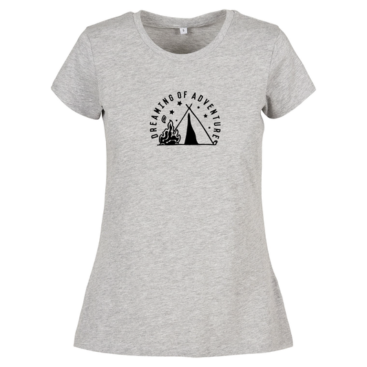 Dreaming of Adventure Camping Tent Themed Ladies T-Shirt
