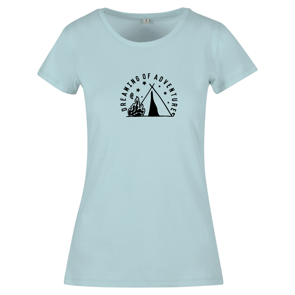 Dreaming of Adventure Camping Tent Themed Ladies T-Shirt