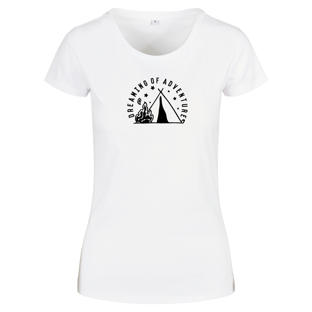 Dreaming of Adventure Camping Tent Themed Ladies T-Shirt