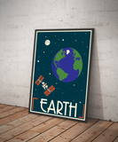 Earth Retro styled space travel posters