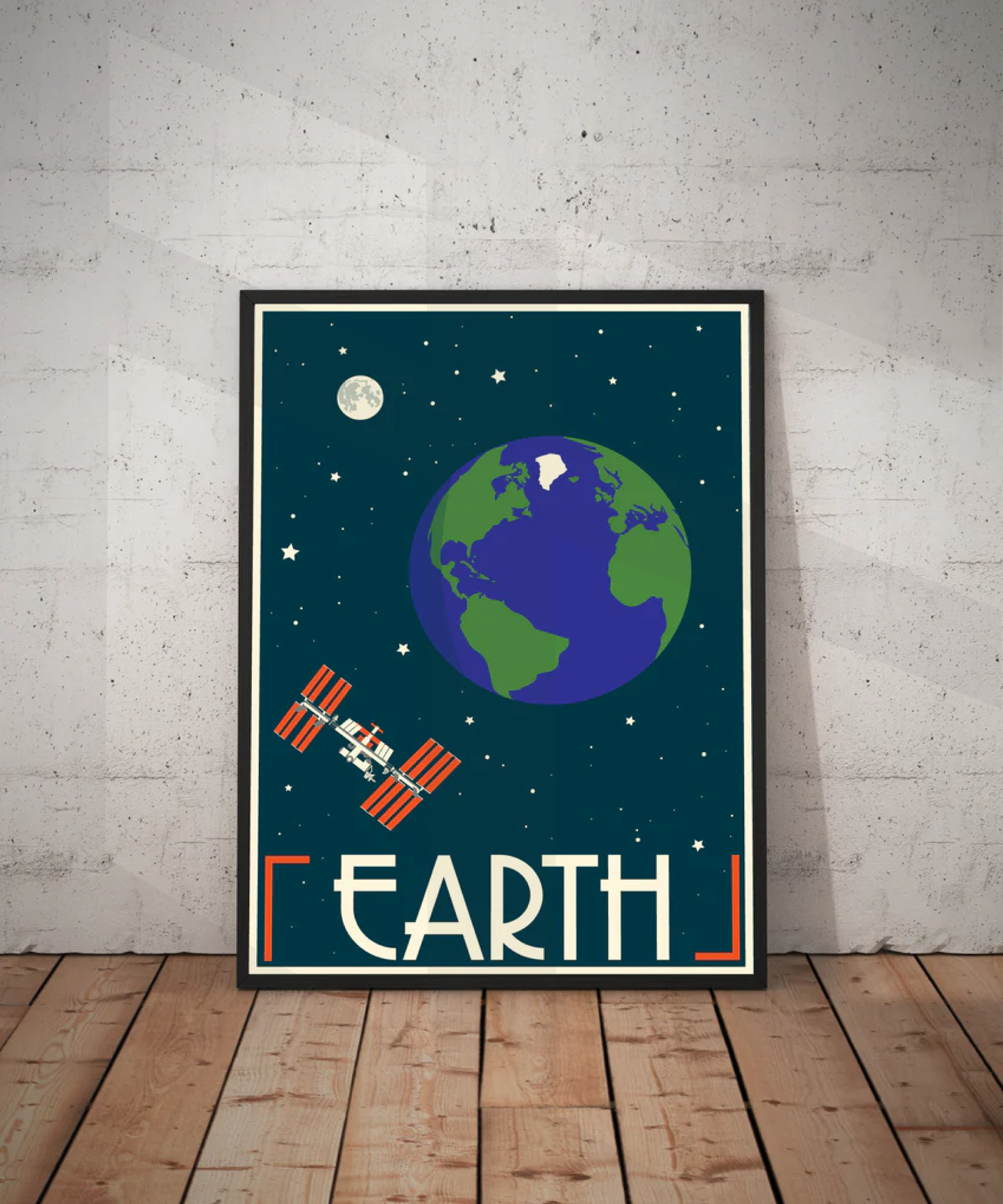 Earth Retro Space Travel Poster – Deep Space Series