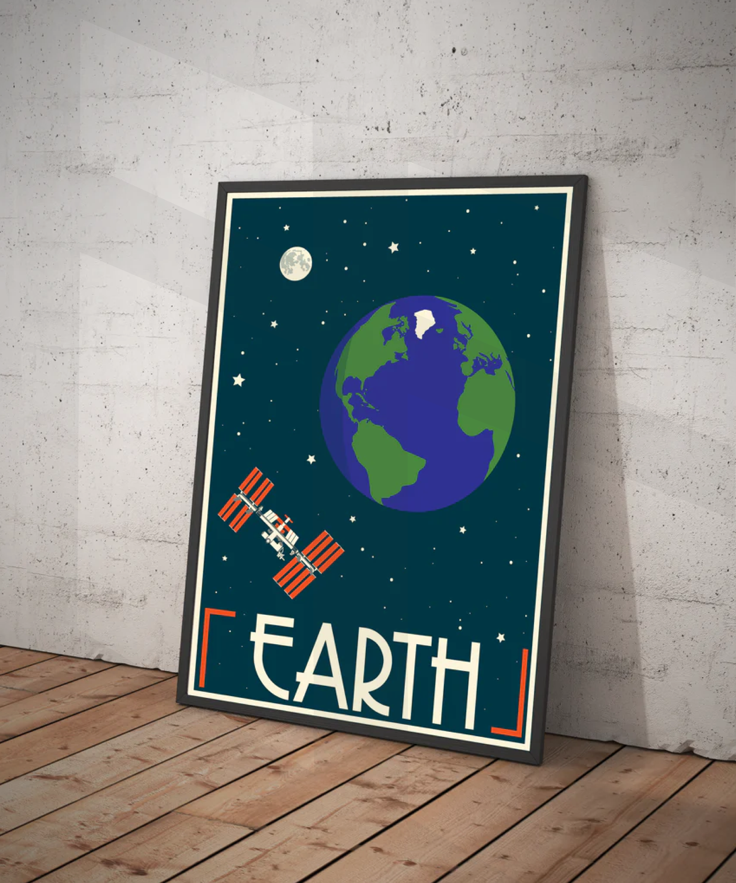 Earth Retro Space Travel Poster – Deep Space Series
