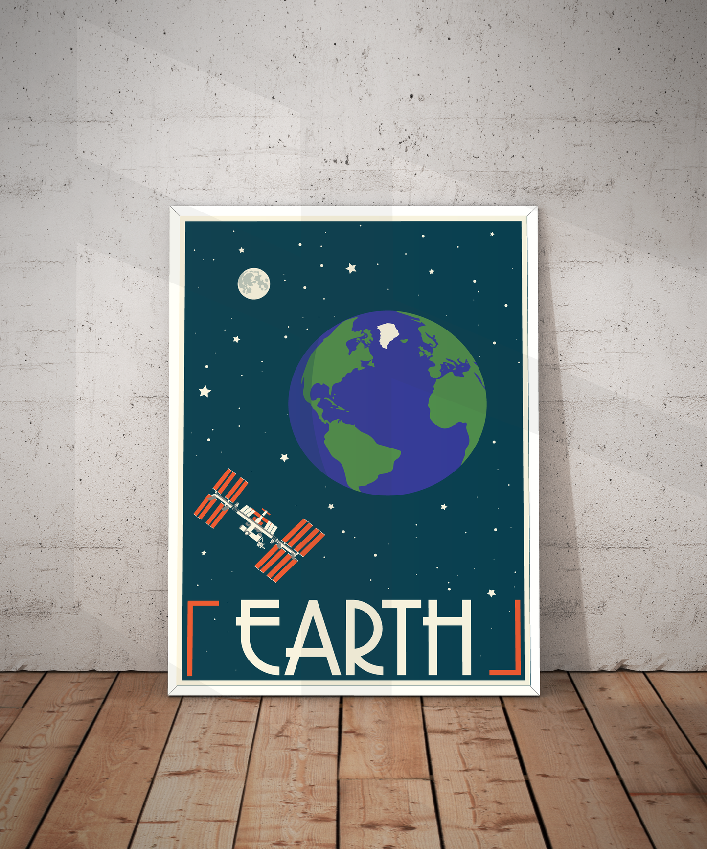 Earth Retro Space Travel Poster – Deep Space Series