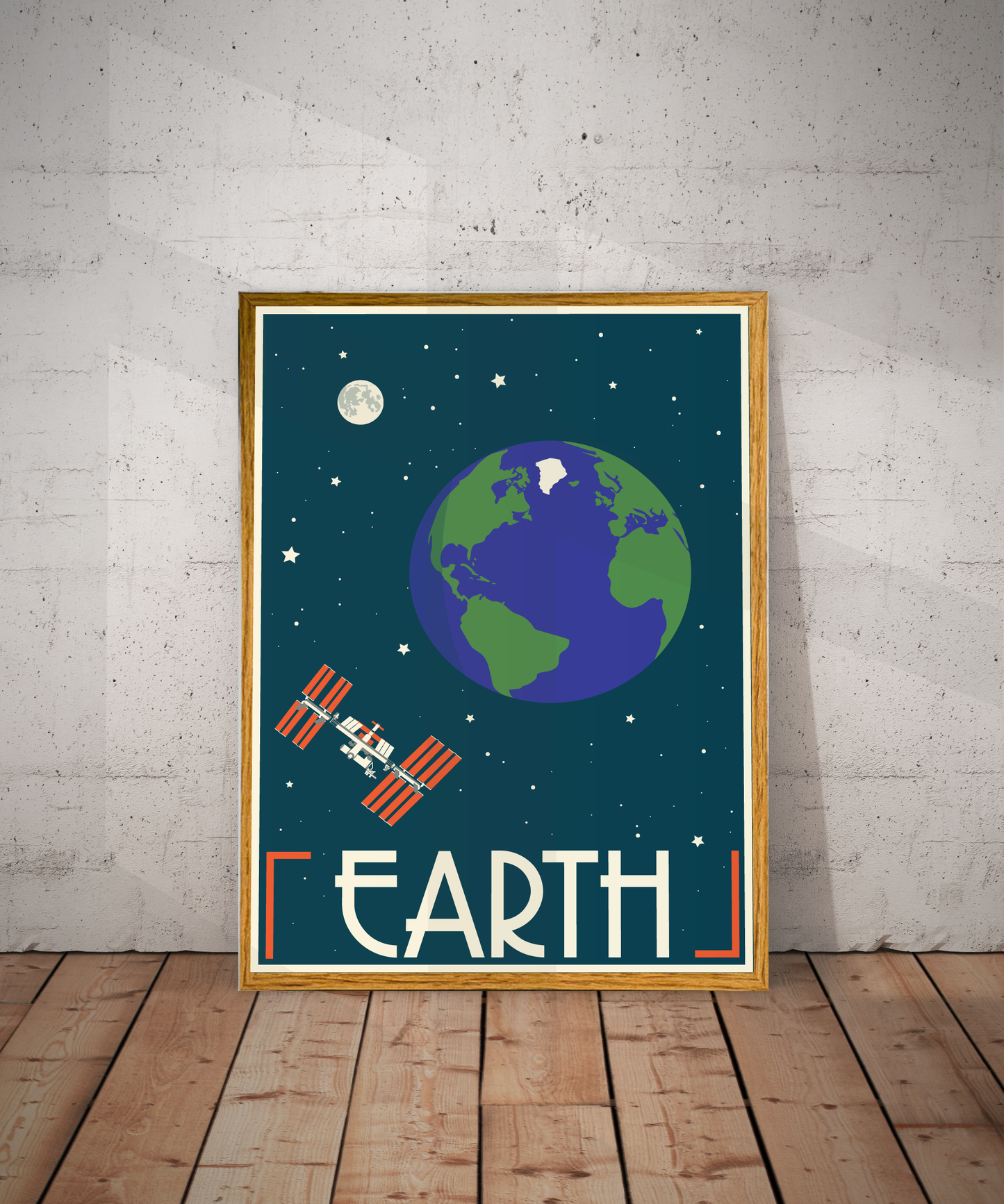 Earth Retro Space Travel Poster – Deep Space Series