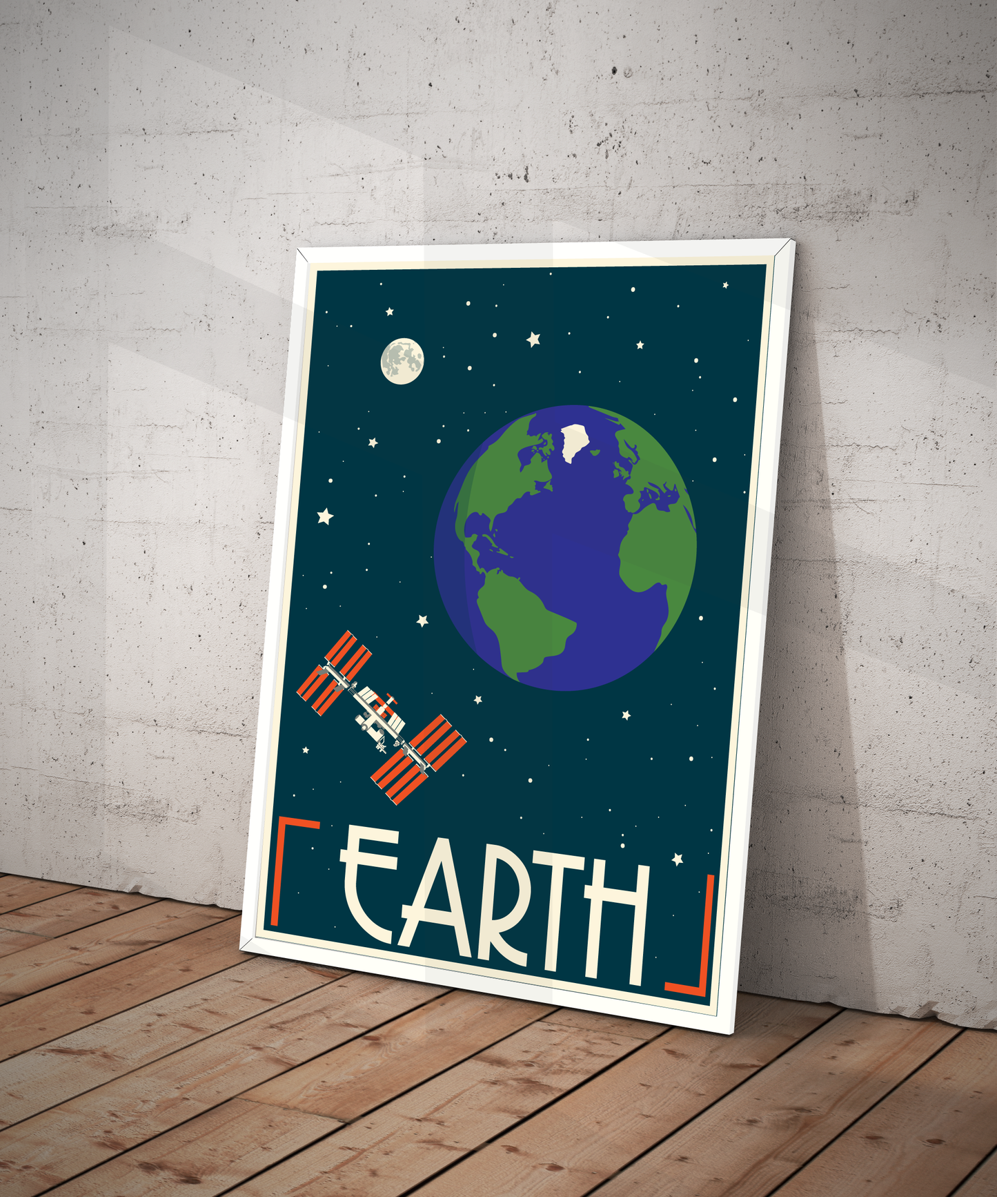 Earth Retro Space Travel Poster – Deep Space Series