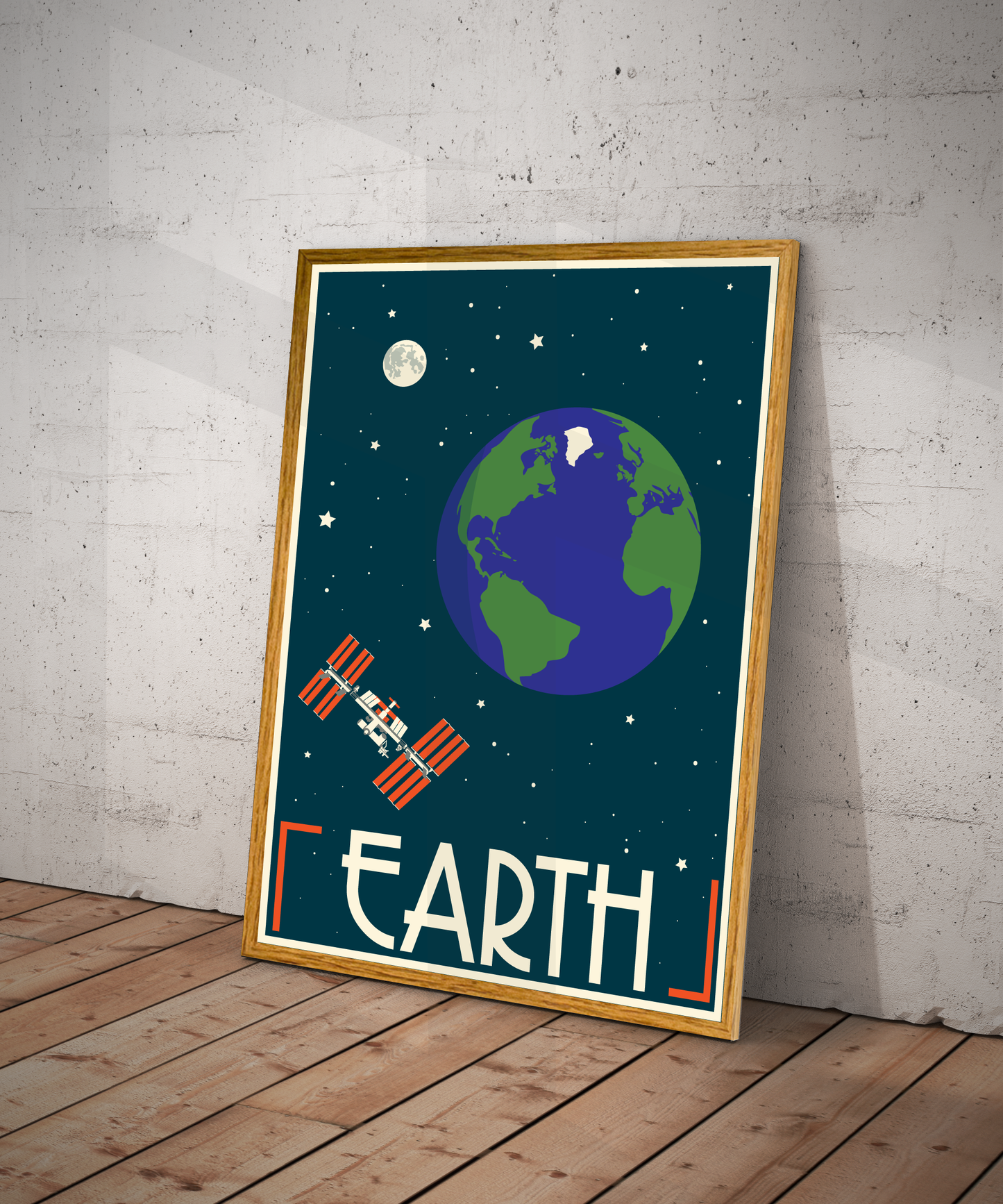 Earth Retro Space Travel Poster – Deep Space Series