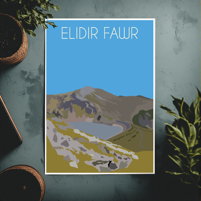 Elidir Fawr Eryri National Park (Snowdonia) Welsh 3000's poster print