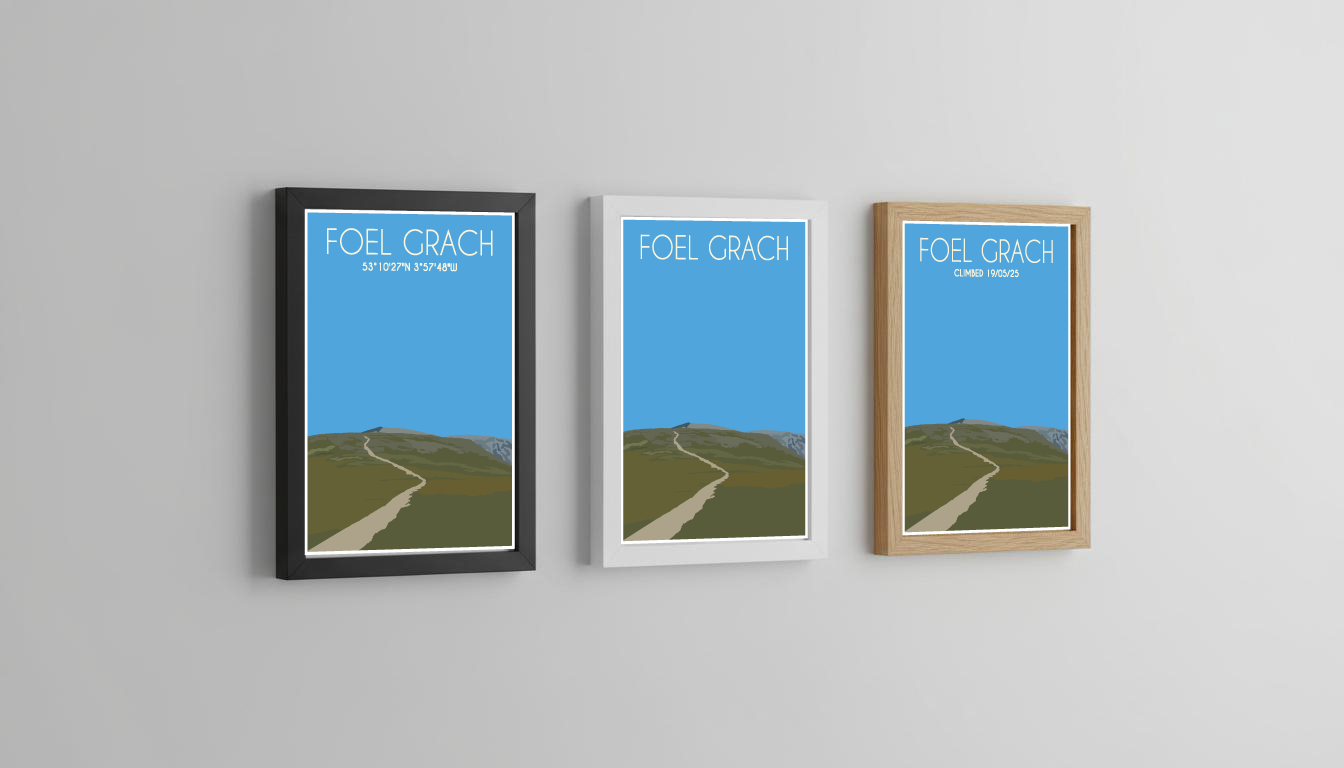 Foel Grach Eryri National Park (Snowdonia) Welsh 3000's poster print