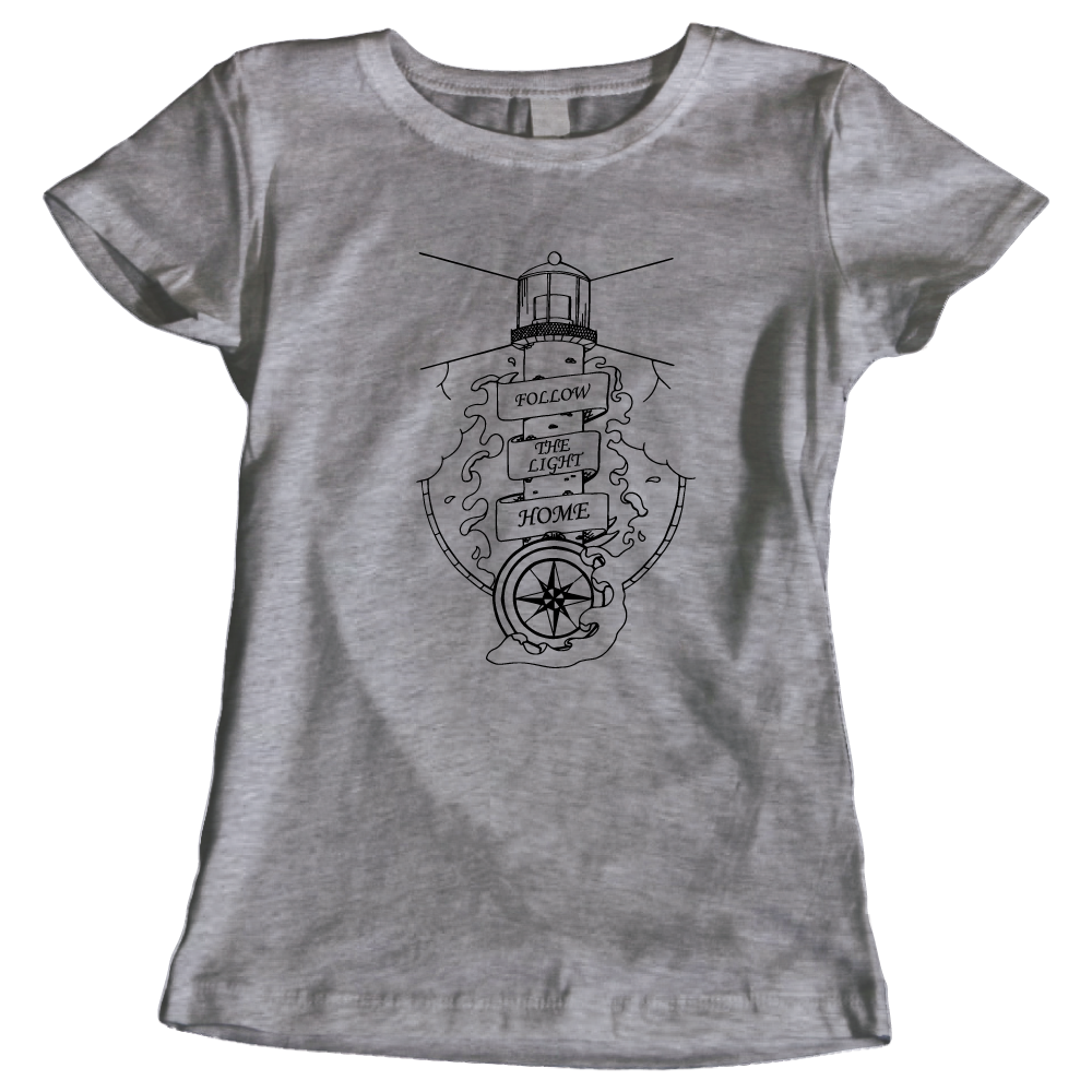 Follow the Light Home Lighthouse Ladies T-Shirt